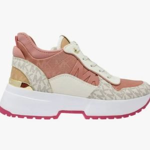 MICHAEL KORS Muse Mixed-Media Trainer Size 8.5 Pink